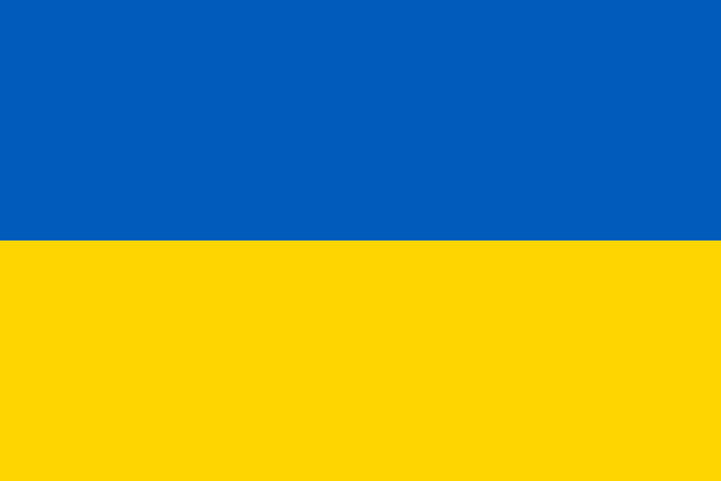 青と黄色のウクライナの旗