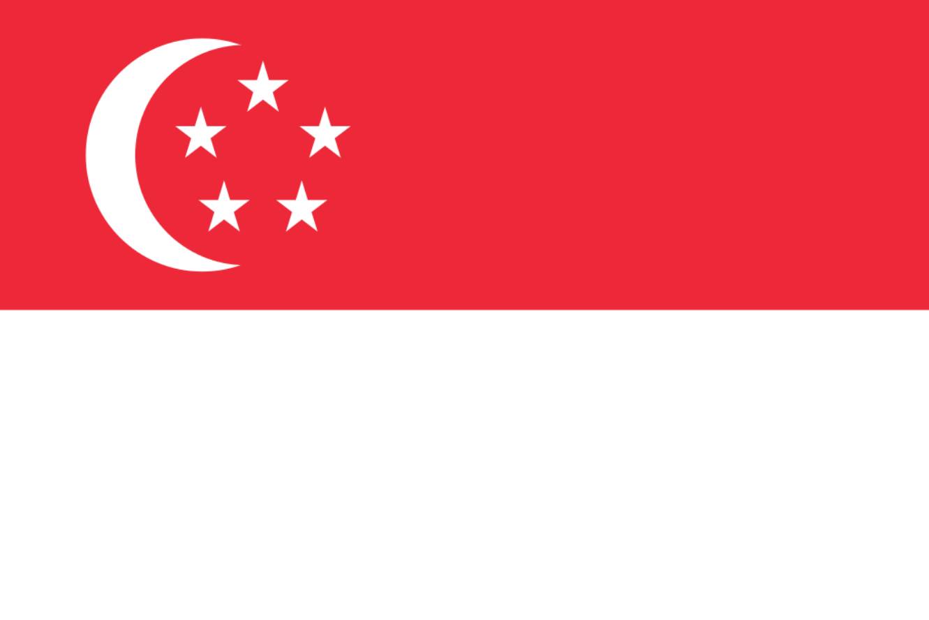 赤と白で描かれるシンガポール国旗