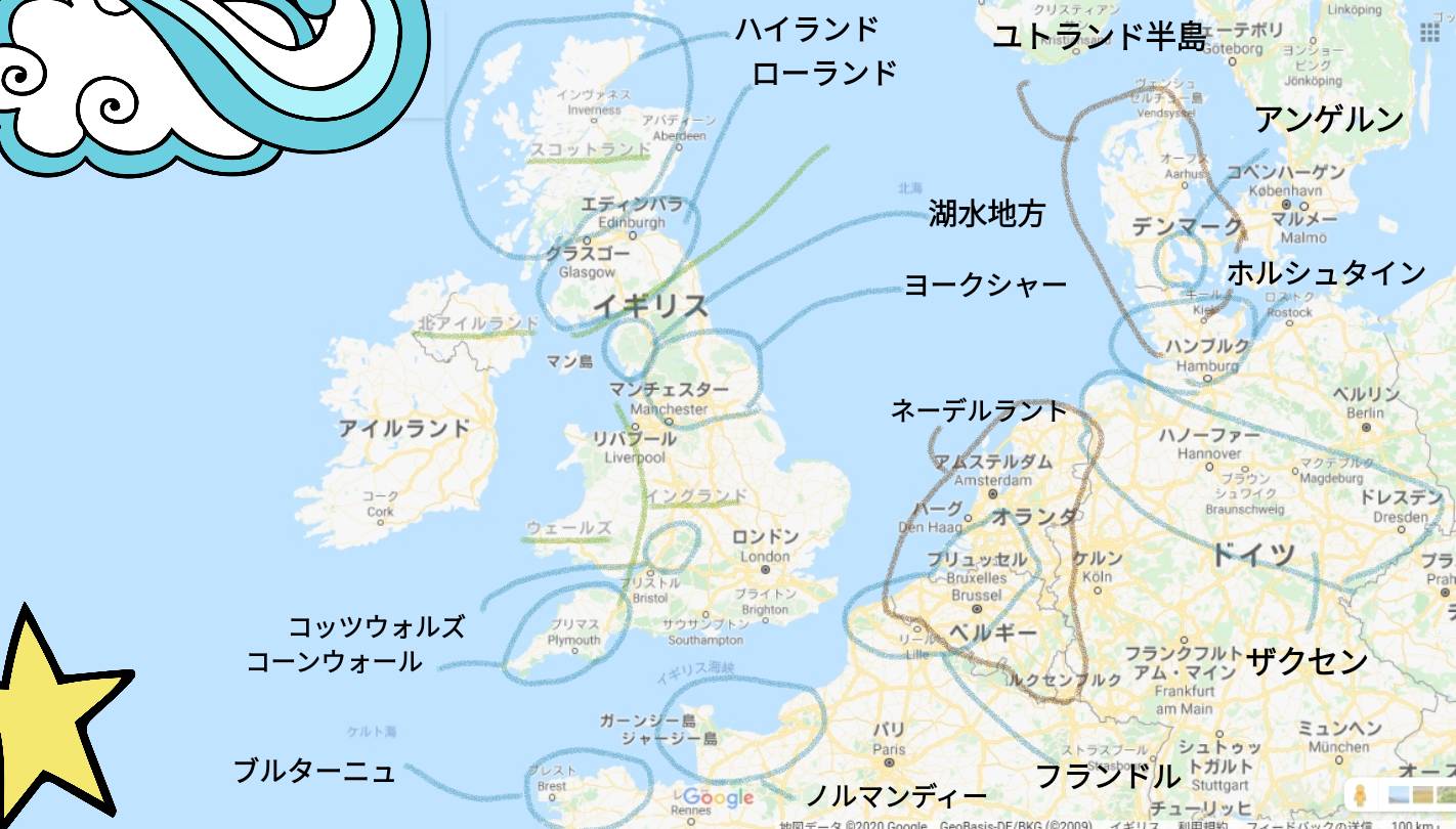 地図：イギリス周辺