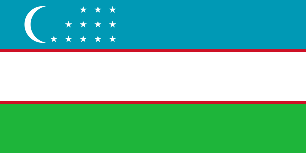 国旗：ウズベキスタン