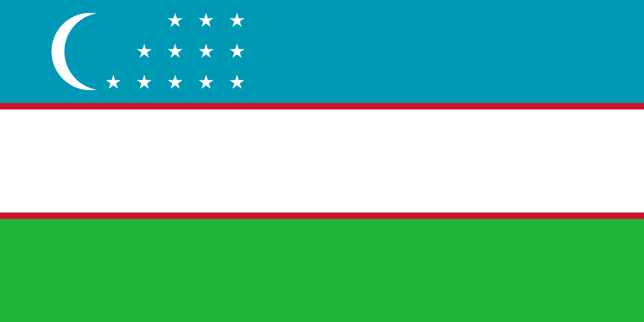 国旗：ウズベキスタン