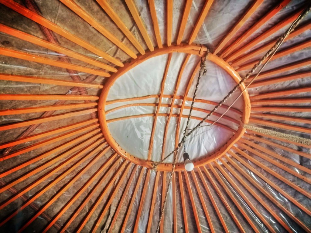 キルギスのユルタの天井