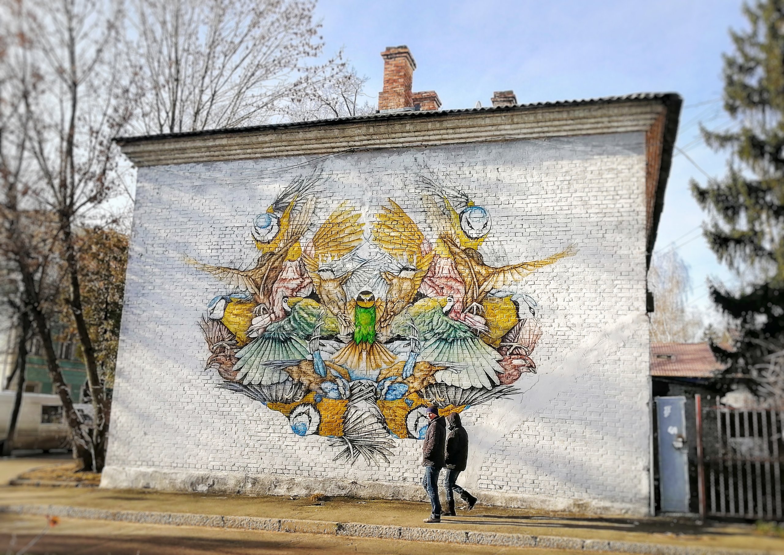 ウクライナの鳥の壁画