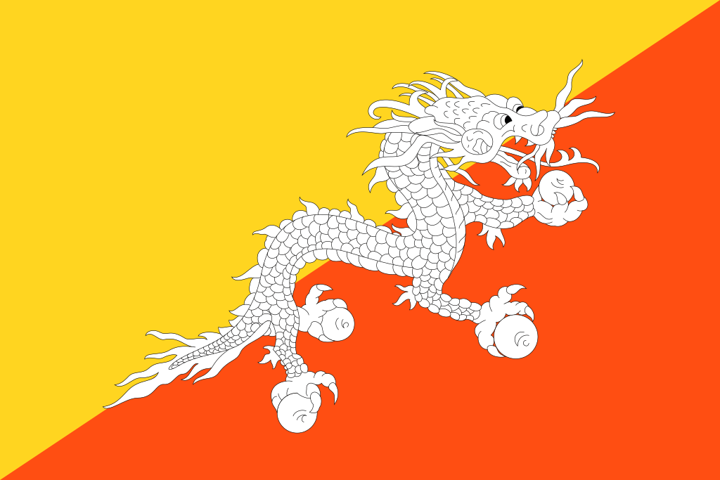国旗：ブータン
