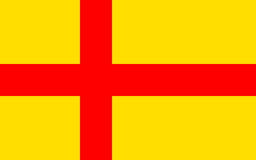国旗：カルマル同盟（ノルウェー・スウェーデン・デンマーク）