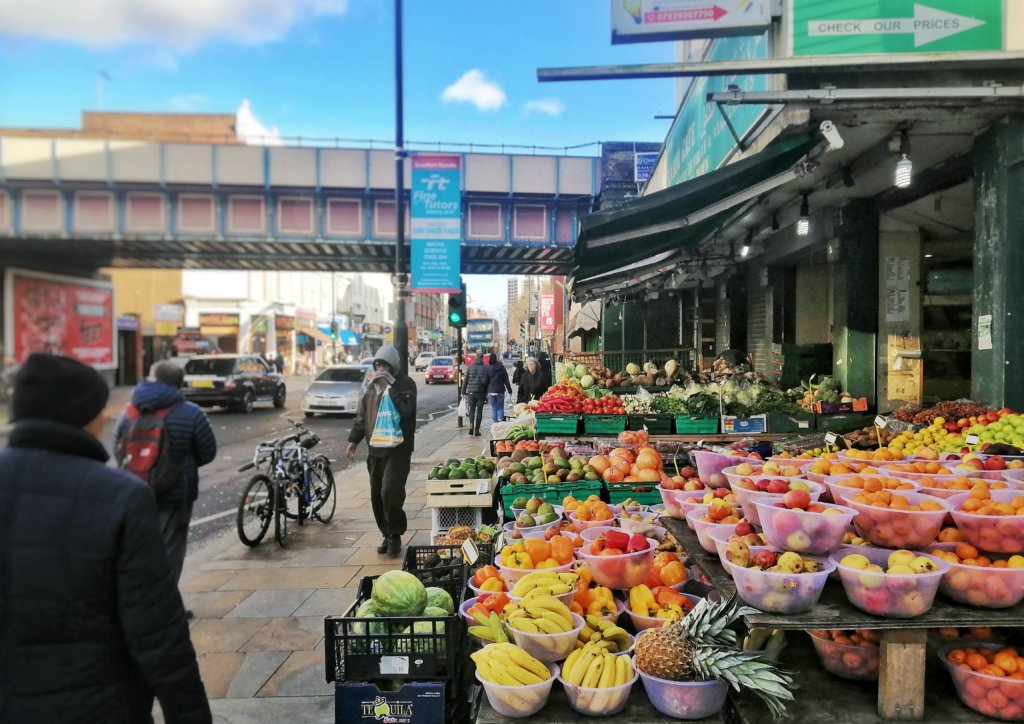 ロンドン：八百屋の果物