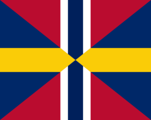 国旗：スウェーデン＝ノルウェー連合王国の旗