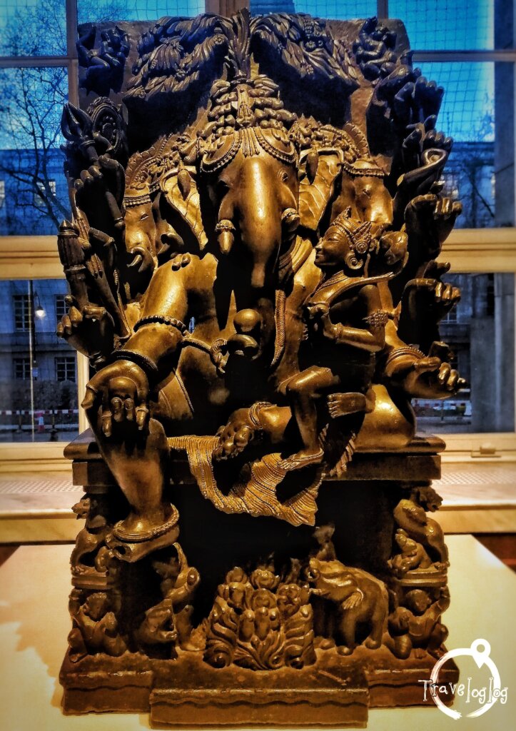 ロンドン：大英博物館：インドフロアのガネーシャ像