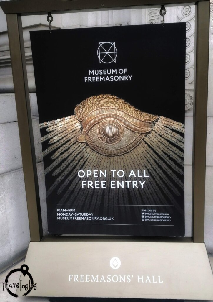 ロンドン：フリーメイソン博物館の看板