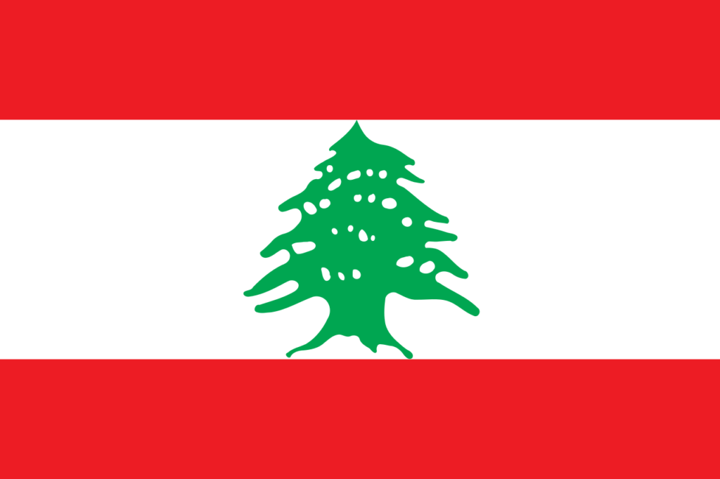 国旗：レバノン