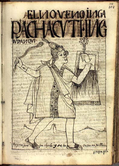 画像：人物：17世紀に描かれたパチャクテクの挿絵