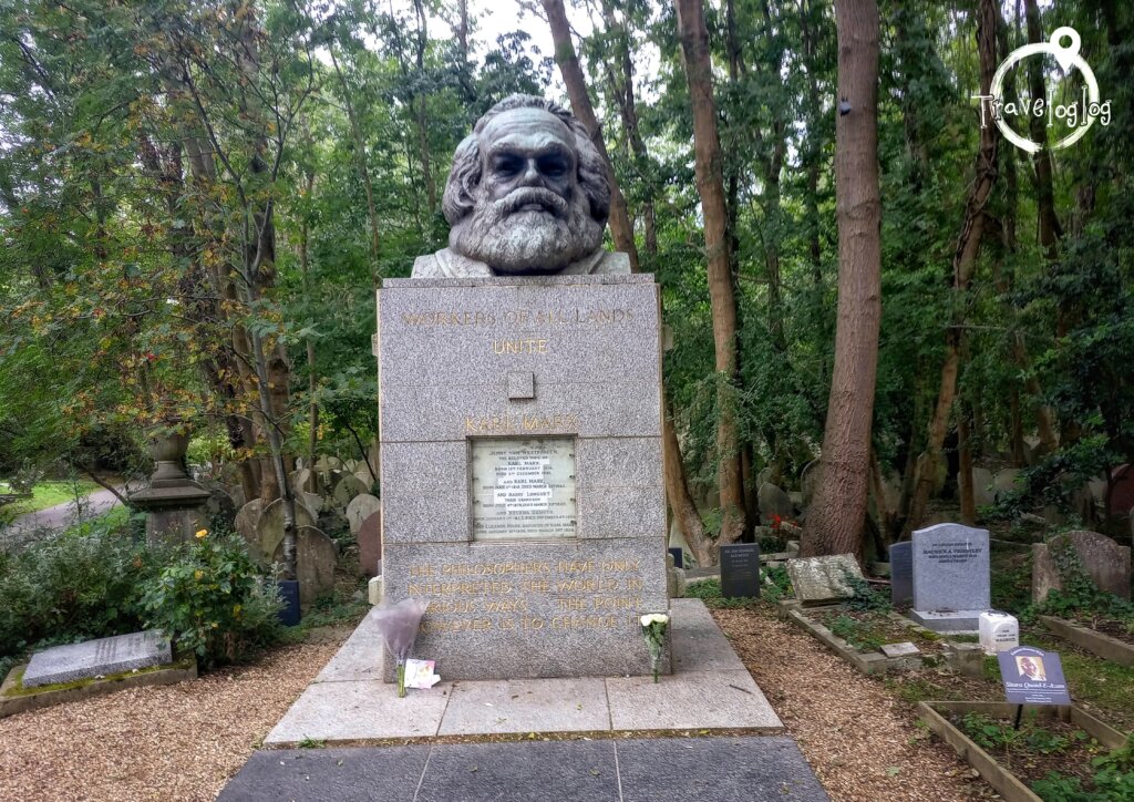 イギリス：ロンドン：ハイゲイト墓地のカールマルクスの墓
